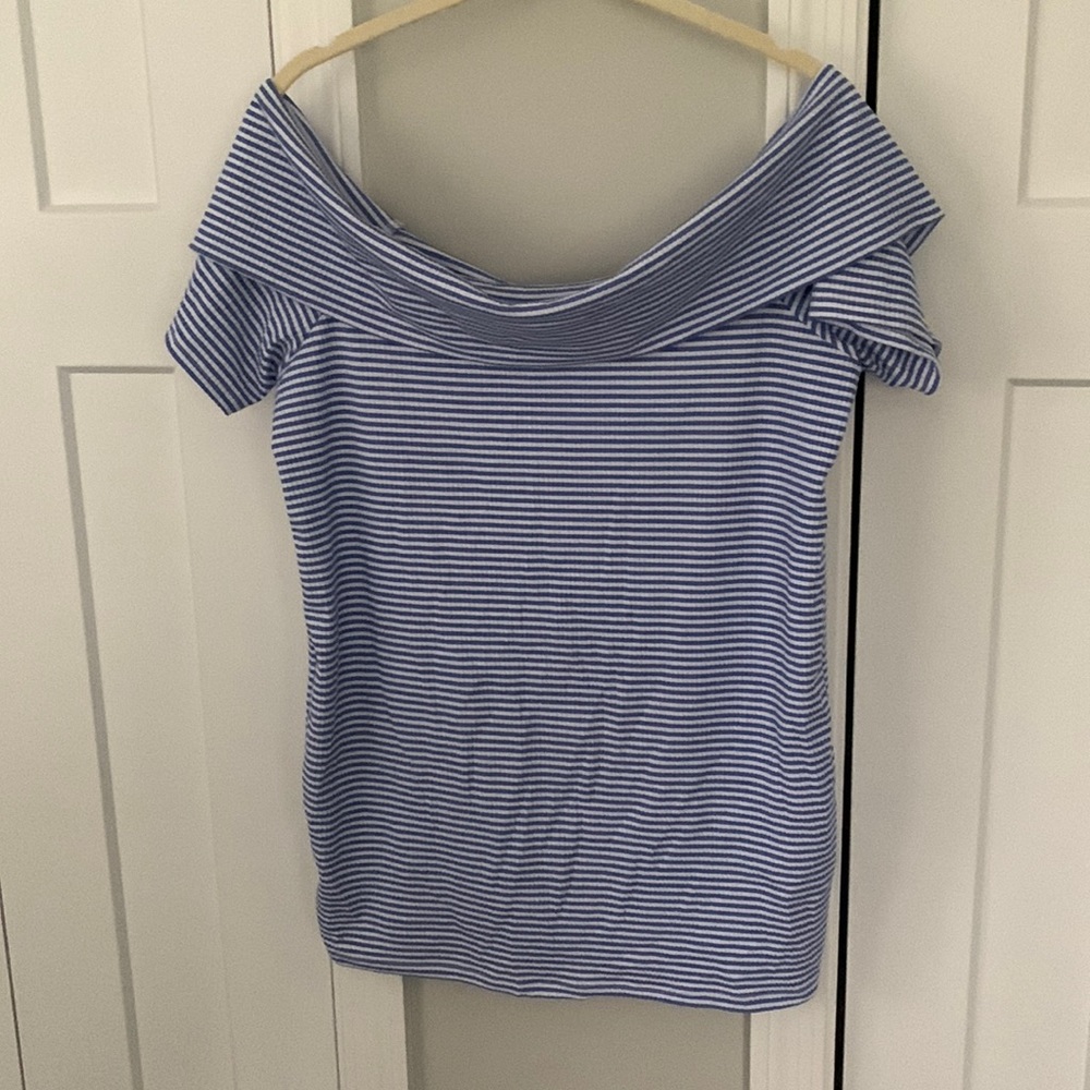A Pea In The Pod maternity off the shoulder shirt
